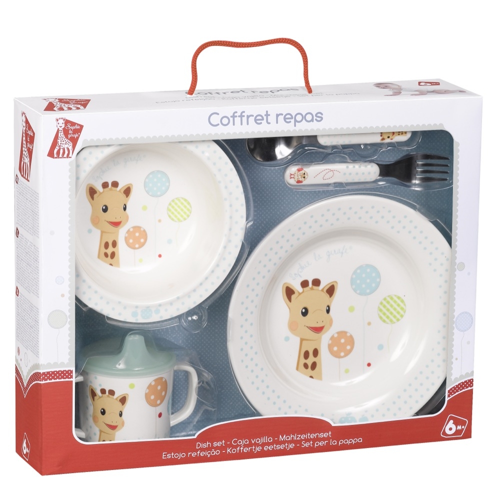 Image Sophie la girafe melamine dish set blue